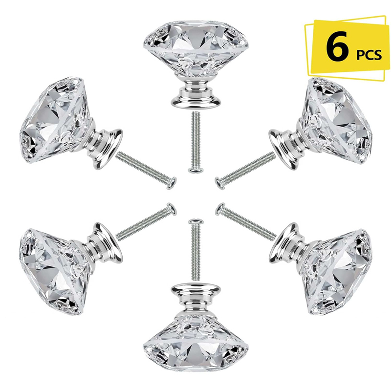 Furniture Hardware Kit - 6Pcs Cabinet Knob with Screws 30mm