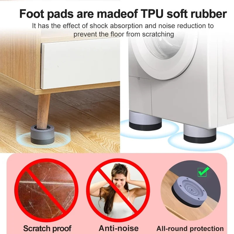 4 Pcs Washing Machine Anti Vib - Furniture Foot Pad 评论和价格