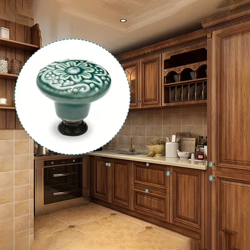 12pcs Ceramic Cabinet Knobs, F - Furniture Hardware Kit 评论和价格
