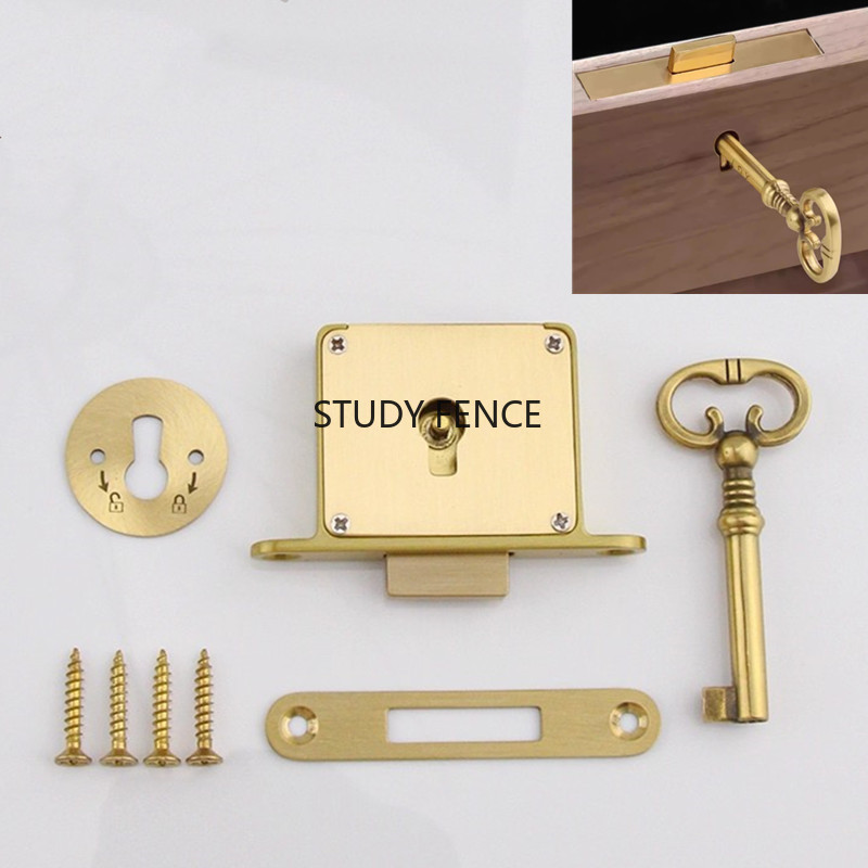 1PC Antique Metal Drawer Lock  - Furniture Hardware Lock 评论和价格
