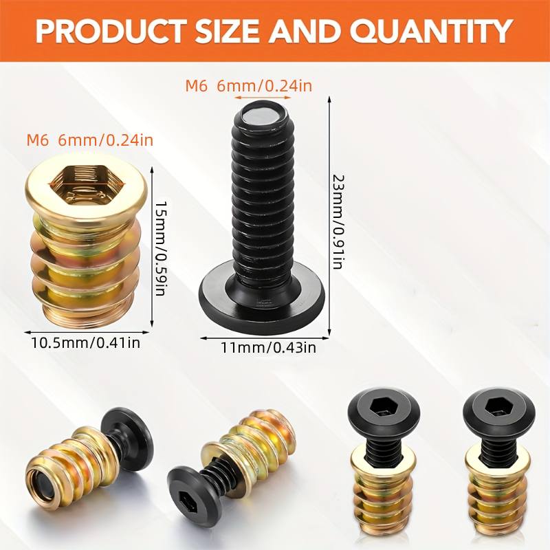 10PCS Nut Threaded Inserts Com - Furniture Hardware Kit 评论和价格