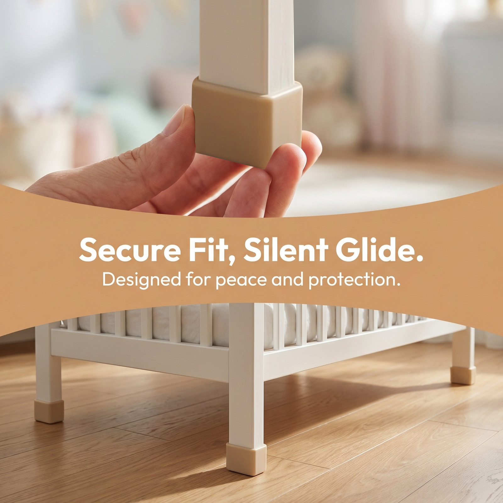 2Pcs Baby Crib Leg Caps Non Sl - Furniture Foot Pad 评论和价格